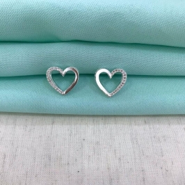 BRINCO CORAÇÃO DUPLO BANHADO A PRATA