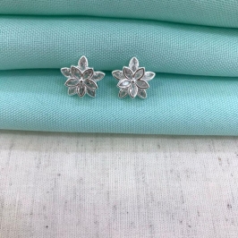 BRINCO FLOR DE LUZ ZIRCÔNIA BANHADO A PRATA