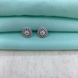 BRINCO ÍRIS ZIRCÔNIA COLOR BANHADO A PRATA