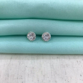 BRINCO REDONDO JEWELRY ZIRCÔNIA BANHADO A PRATA