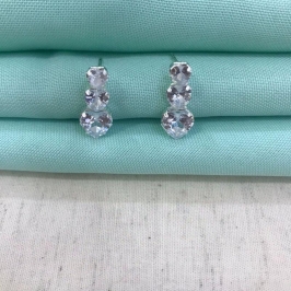 BRINCO TRIO CORAÇÃO ZIRCÔNIA LUXO BANHADO A PRATA