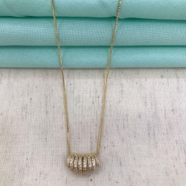 COLAR PORTA JOIAS EM ZIRCÔNIA BANHADO A OURO