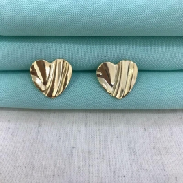 CORAÇÃO DESIGN AMASSADO BANHADO A OURO