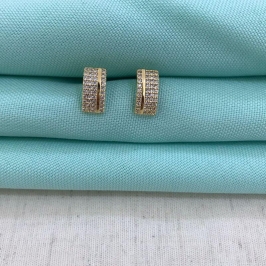 MEIA ARGOLA CINTILARE BANHADO A OURO