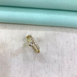 ANEL DUPLO ZIRCÔNIA BANHADO A OURO