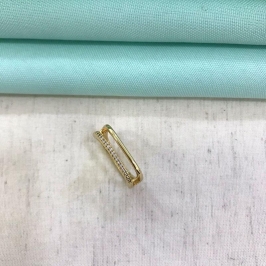 ANEL QUADRADO ZIRCÔNIA BANHADO A OURO