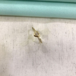 ANEL SOLITÁRIO CORAÇAO ZIRCÔNIA BANHADO A OURO