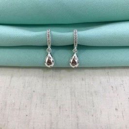 ARGOLA GOTA ZIRCÔNIA BANHADO A PRATA