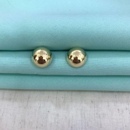 BRINCO BOTÃO LISO BANHADO A OURO