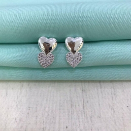 BRINCO CORAÇÃO DUPLO BANHADO A PRATA