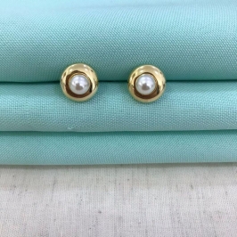 BRINCO PÉROLA LIFE BANHADO A OURO