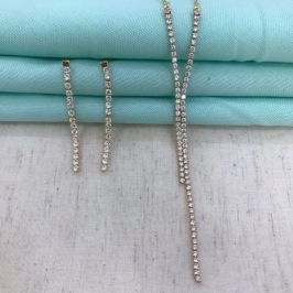 CHOKER GRAVATINHA RIVIERA EM ZIRCÔNIA BANHADO A OURO