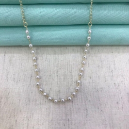 COLAR DE PÉROLAS INFANTIL BANHADO A OURO