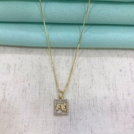 COLAR FÉ ZIRCÔNIA BANHADO A OURO