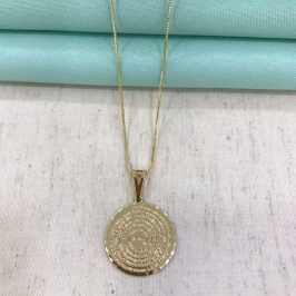 COLAR ORAÇÃO PAI NOSSO BANHADO A OURO