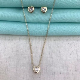 CONJUNTO CLARITY BANHADO A OURO