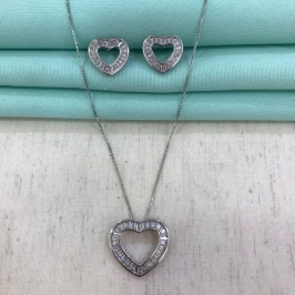 CONJUNTO CORAÇÃO ILUMINAR BANHADO A PRATA