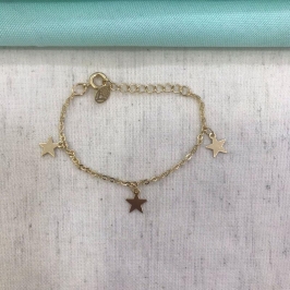 PULSEIRA ESTRELAS INFANTIL BANHADO A OURO