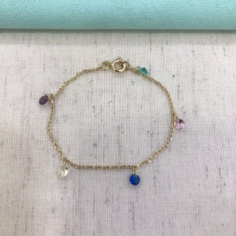 PULSEIRA TIFFANY COLORIDA INFANTIL BANHADO A OURO