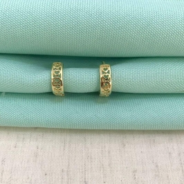 ARGOLINHA CORAÇÃO BANHADO A OURO