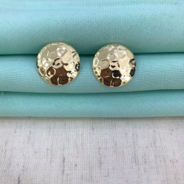 BRINCO BOTÃO ORGÂNICO BANHADO A OURO