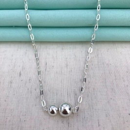 COLAR CARTIER ESFERA BANHADO A PRATA