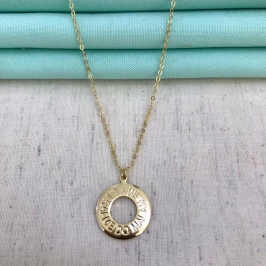 COLAR LIVRAI-ME DO MAL AMÉM BANHADO A OURO