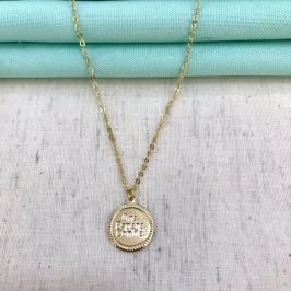 COLAR ORE ESPERE E CONFIE BANHADO A OURO