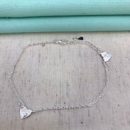 PULSEIRA CORAÇÃO BANHADO A PRATA