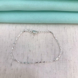 PULSEIRA ELO TIJOLINHO BANHADO A PRATA