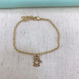PULSEIRA GATO BANHADO A OURO