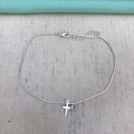 TORNOZELEIRA FÉ BANHADO A PRATA