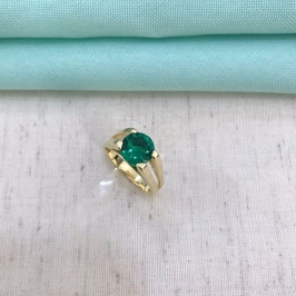 ANEL VITÓRIA VERDE BANHADO A OURO