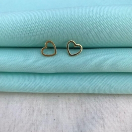 CORAÇÃO VAZADO TAM G BANHADO A OURO