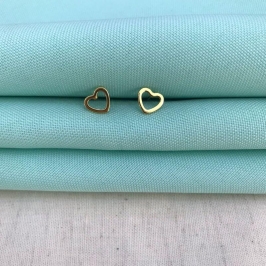 CORAÇÃO VAZADO TAM M BANHADO A OURO