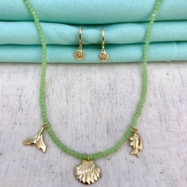 ARGOLA CONCHA BANHADO A OURO