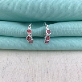 ARGOLINHA TRIO ZIRCÔNIA PINK BANHADO A PRATA