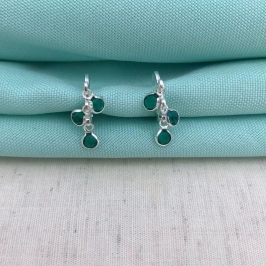 ARGOLINHA TRIO ZIRCÔNIA VERDE BANHADO A PRATA