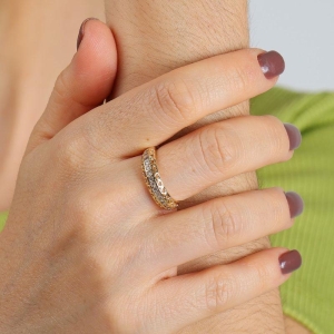 ANEL AMORES ZIRCÔNIA BANHADO A OURO