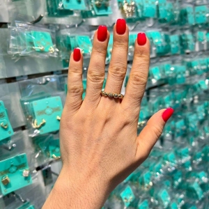 ANEL ESFERAS ZIRCÔNIA BANHADO A OURO