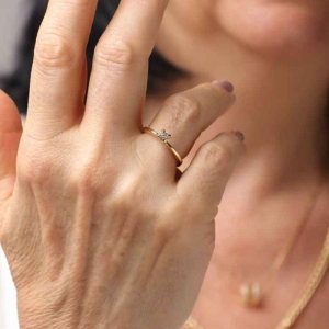 ANEL SOLITÁRIO GOLD BANHADO A OURO