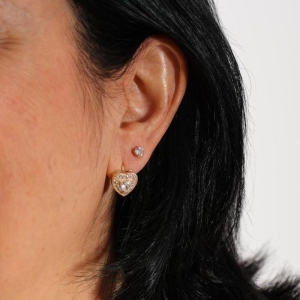 Argola Coração Duplo Zircônia B.O