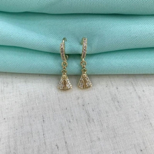 ARGOLA NOSSA SENHORA APARECIDA ZIRCÔNIA BANHADO A OURO