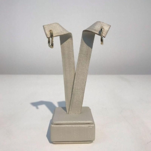 ARGOLA QUADRADA TRANÇADA BANHADO A OURO