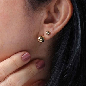 BRINCO ESFERA TAM G BANHADO A OURO