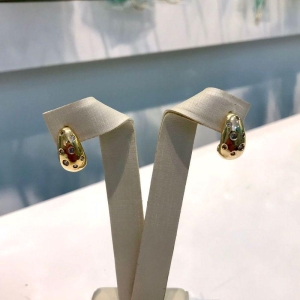 BRINCO GOTA DESIGN EM ZIRCÔNIA BANHADO A OURO