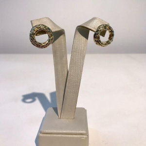 BRINCO REDONDO TRANÇADO BANHADO A OURO