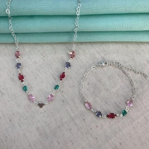 CHOKER TIFFANY COLORIDA BANHADO A PRATA