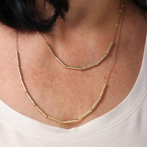 COLAR CANUTILHO FOSCO BANHADO A OURO