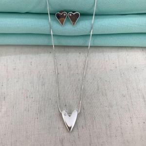 COLAR CORAÇÃO AMORE ZIRCÔNIA BANHADO A PRATA